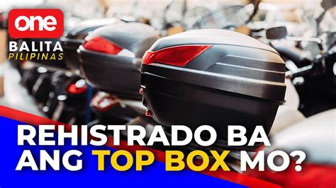 Patakaran sa paggamit ng top box sa motorsiklo.